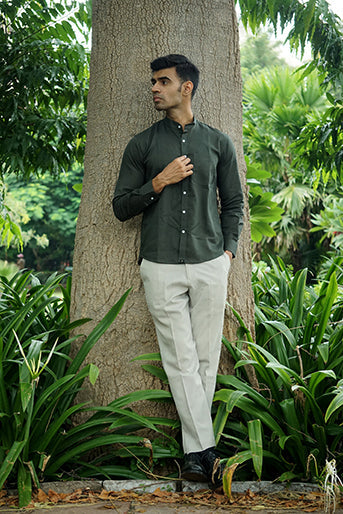 Cotton Linen Regular Fit Solid Shirt