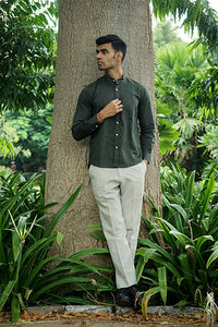Cotton Linen Regular Fit Solid Shirt