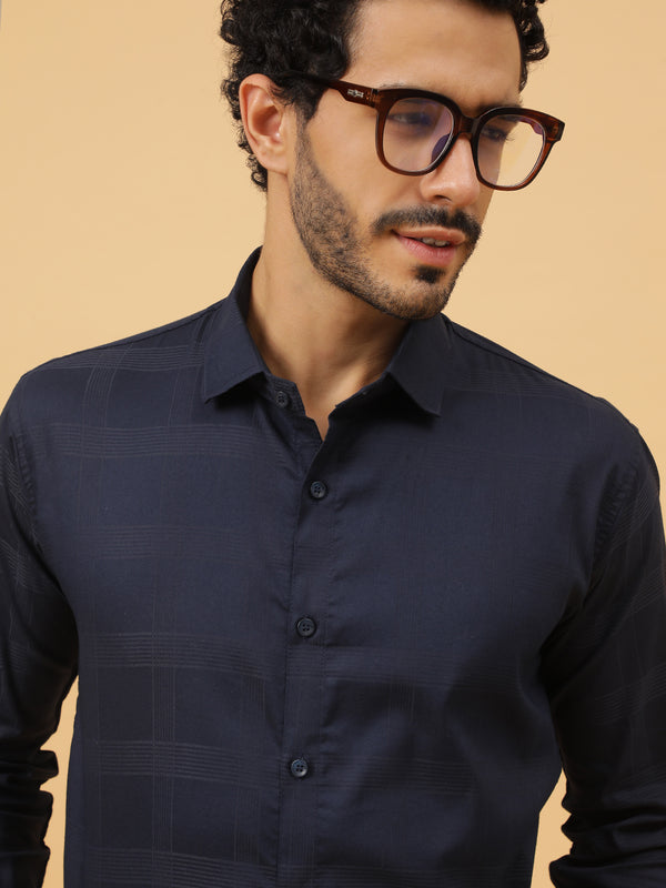 Checkered Egyptian Lycra Giza Cotton Formal Shirt