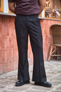 Men Pleated Bootcut Trousers