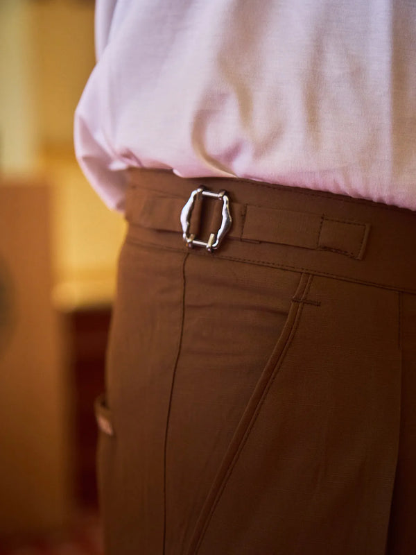 Men Pleated Bootcut Trousers