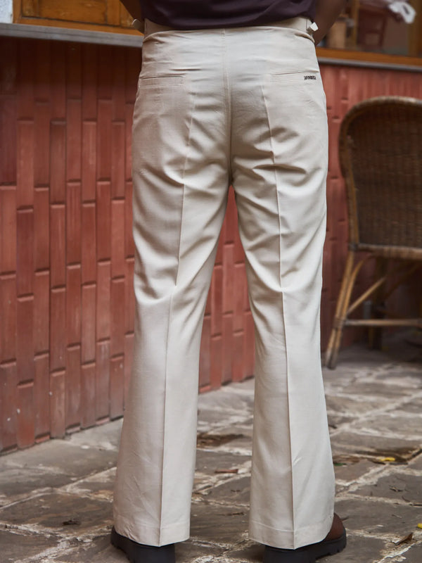 Men Pleated Bootcut Trousers