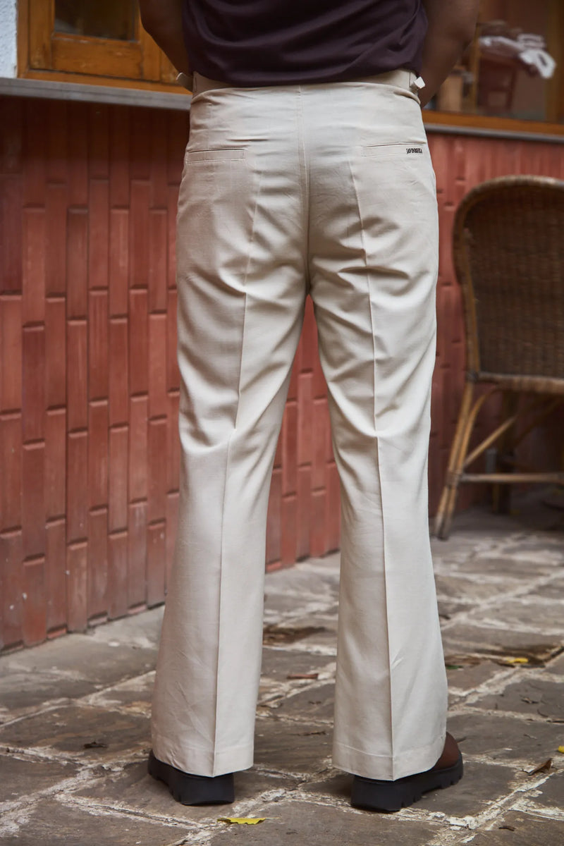 Men Pleated Bootcut Trousers