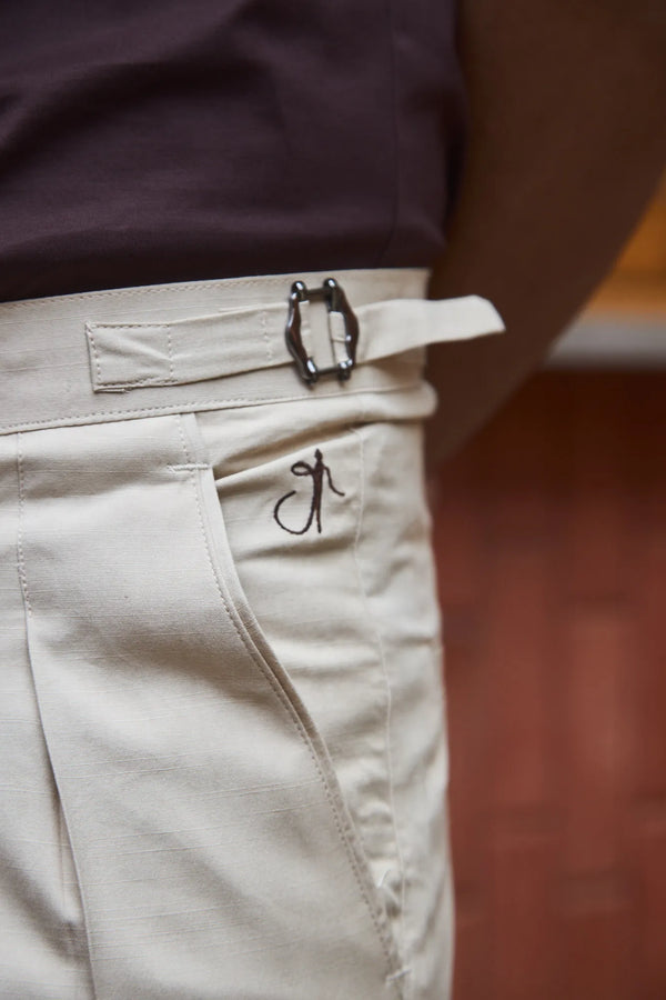 Men Pleated Bootcut Trousers