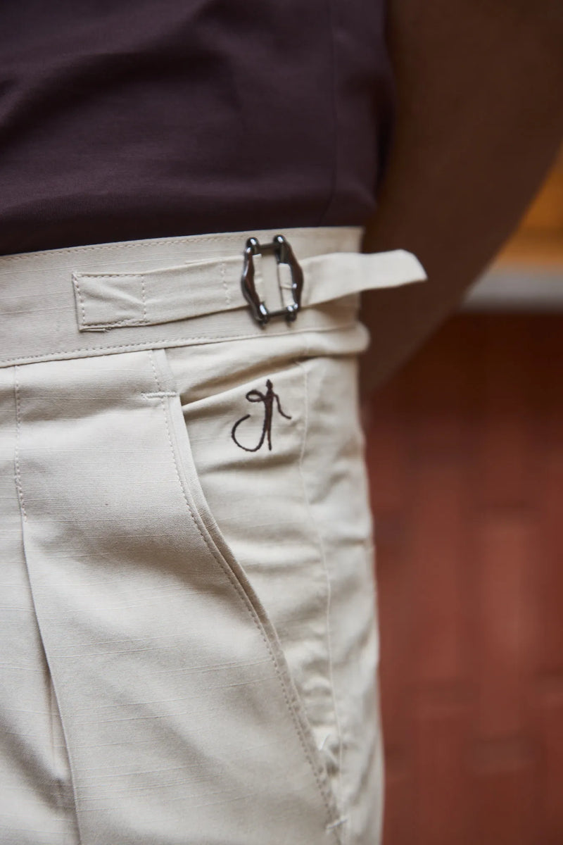 Men Pleated Bootcut Trousers