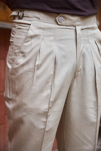 Men Pleated Bootcut Trousers