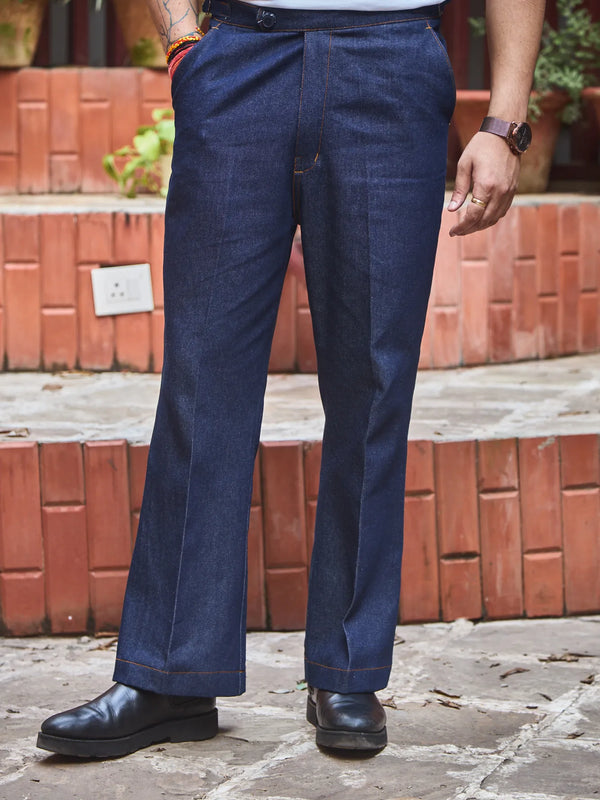 Men Denim Bootcut Trousers
