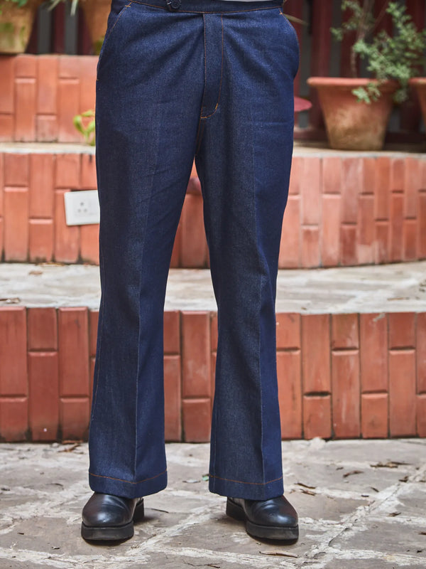 Men Denim Bootcut Trousers