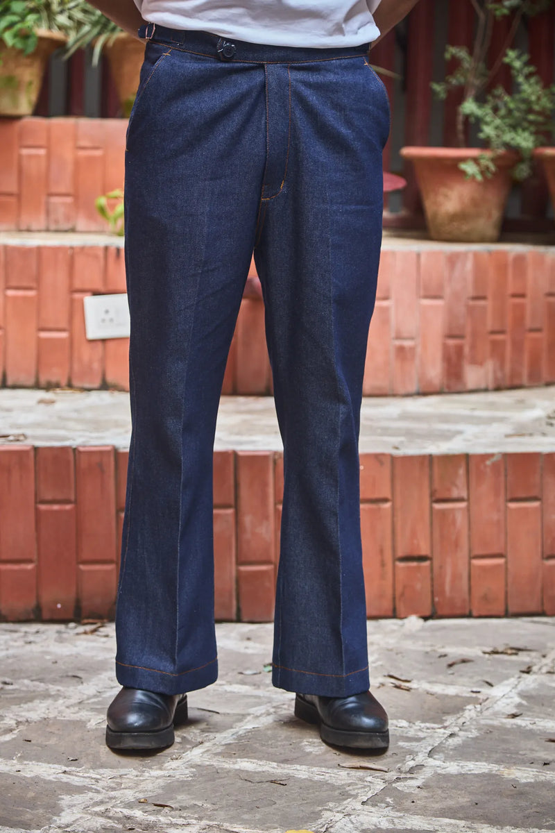 Men Denim Bootcut Trousers