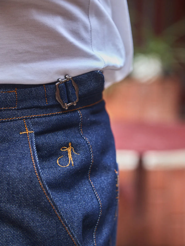 Men Denim Bootcut Trousers