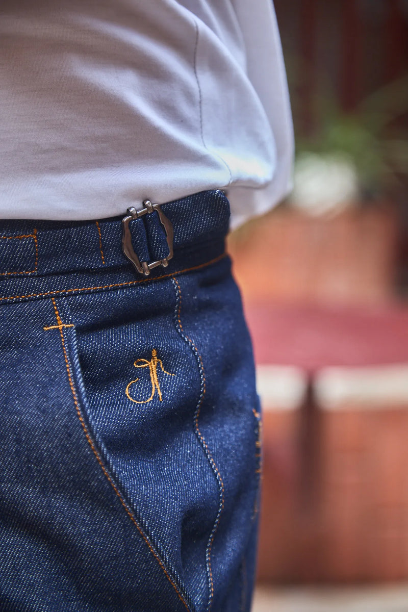 Men Denim Bootcut Trousers