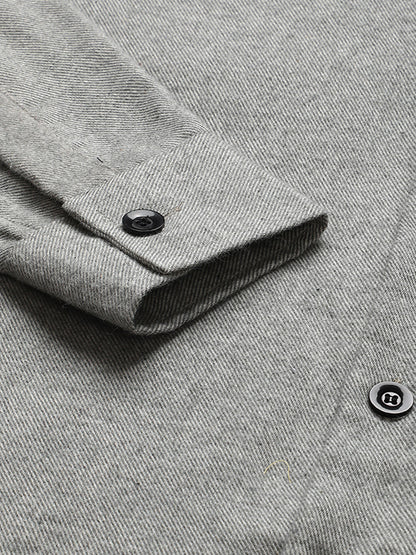 Flannel Double Kangaroo Pocket Oversized Unisex Shacket