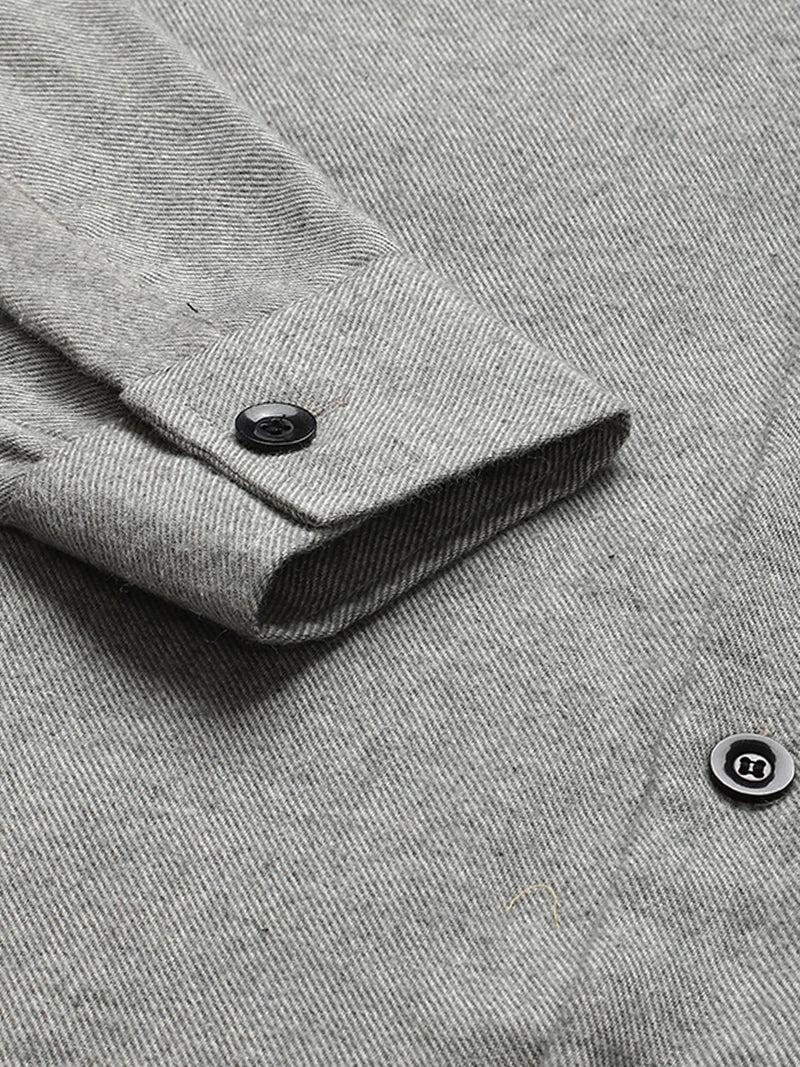 Flannel Double Kangaroo Pocket Oversized Unisex Shacket