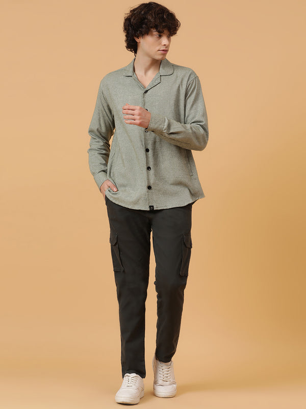 Flannel Double Kangaroo Pocket Oversized Unisex Shacket