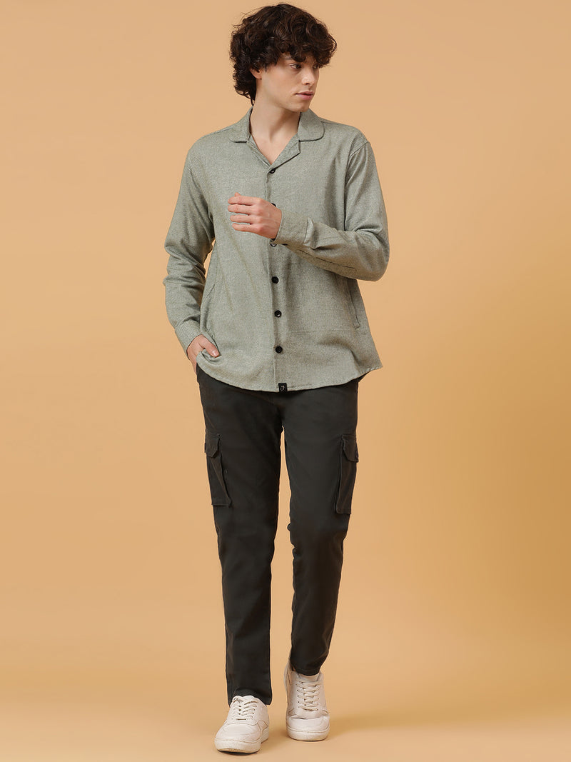 Flannel Double Kangaroo Pocket Oversized Unisex Shacket
