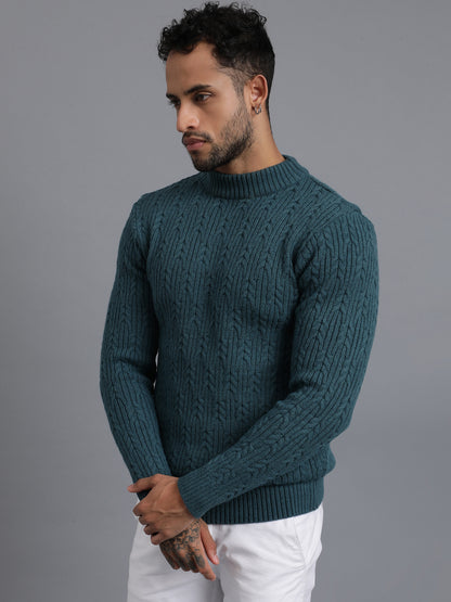 Heavy Cable Knitted Unisex Wool Unisex Sweater