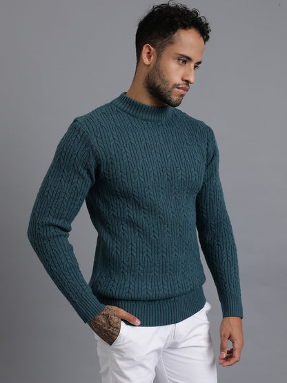 Heavy Cable Knitted Unisex Wool Unisex Sweater