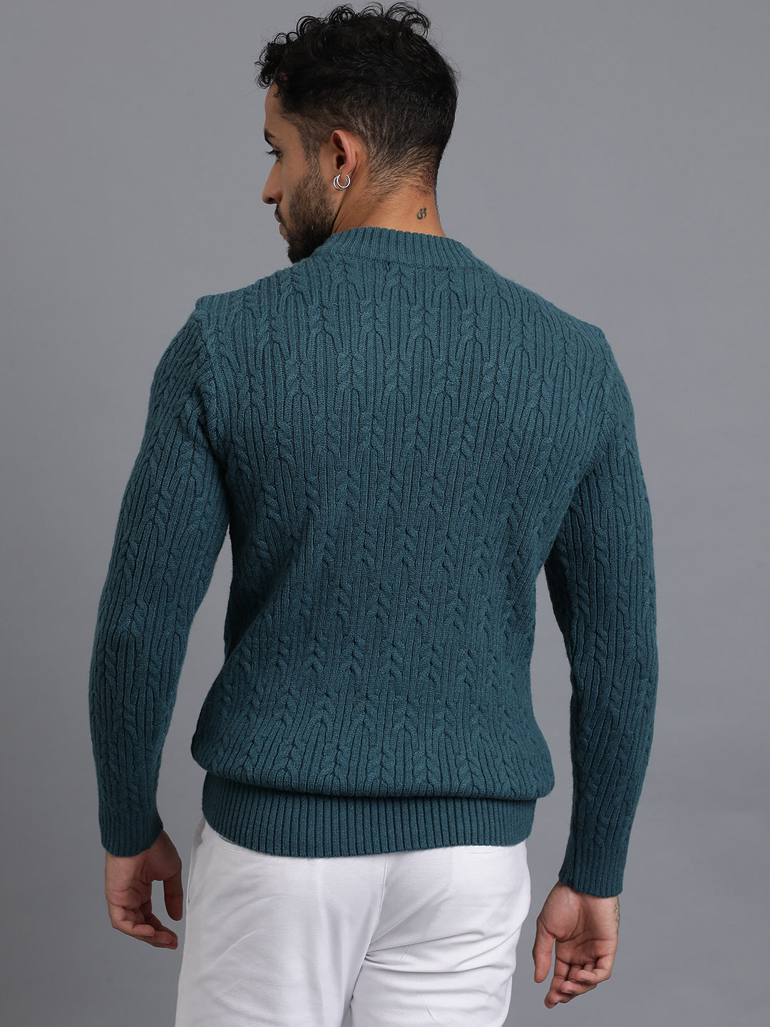 Heavy Cable Knitted Unisex Wool Unisex Sweater