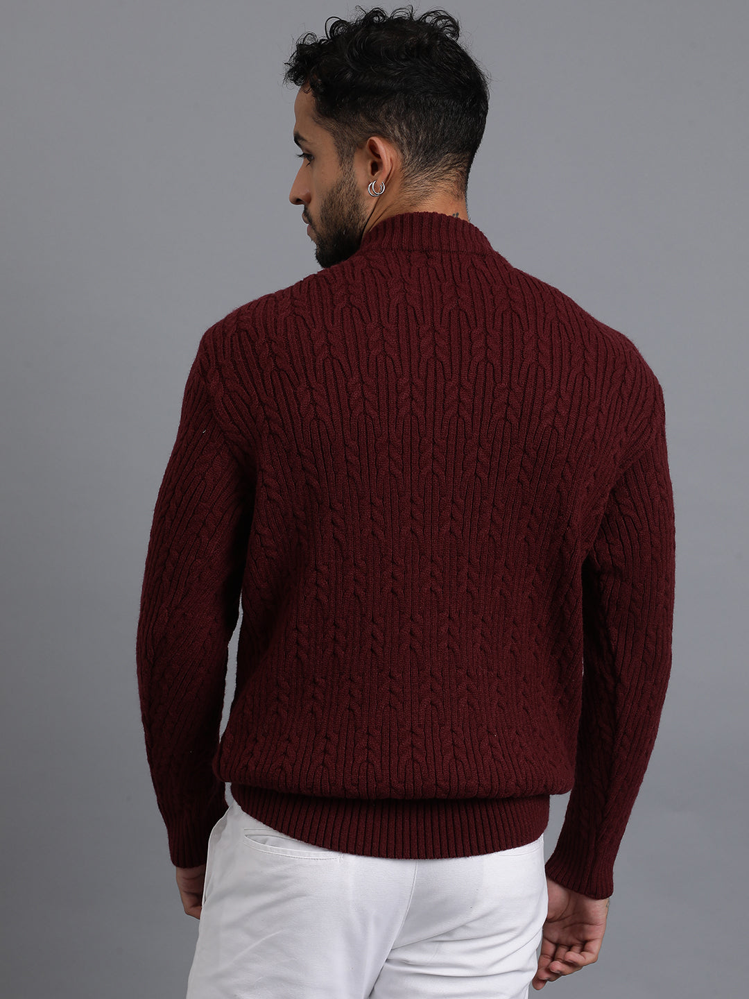 Heavy Cable Knitted Unisex Wool Unisex Sweater