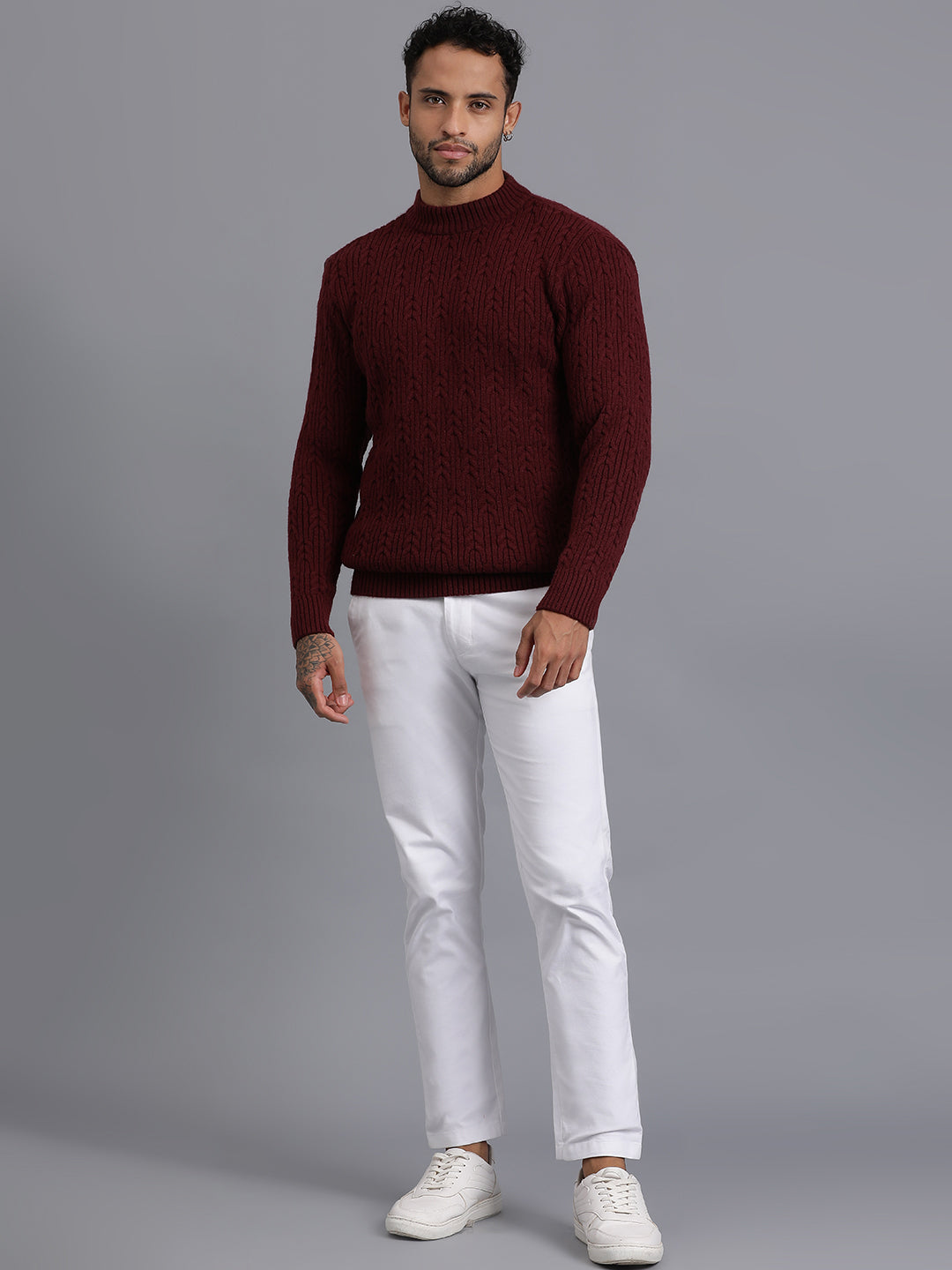 Heavy Cable Knitted Unisex Wool Unisex Sweater