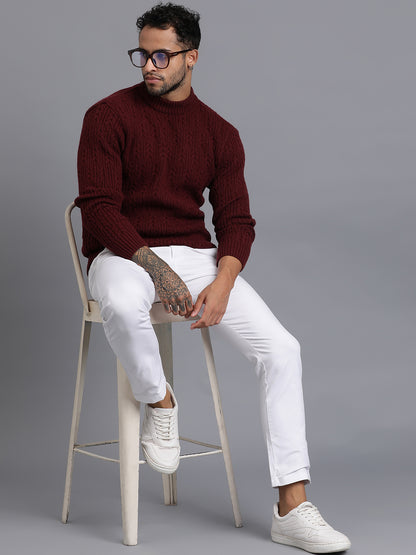 Heavy Cable Knitted Unisex Wool Unisex Sweater