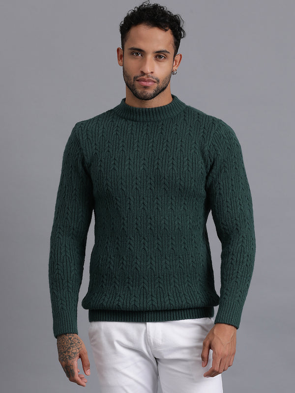 Heavy Cable Knitted Unisex Wool Unisex Sweater