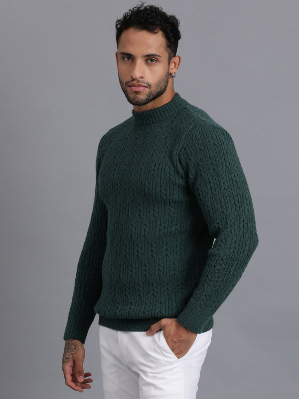 Heavy Cable Knitted Unisex Wool Unisex Sweater