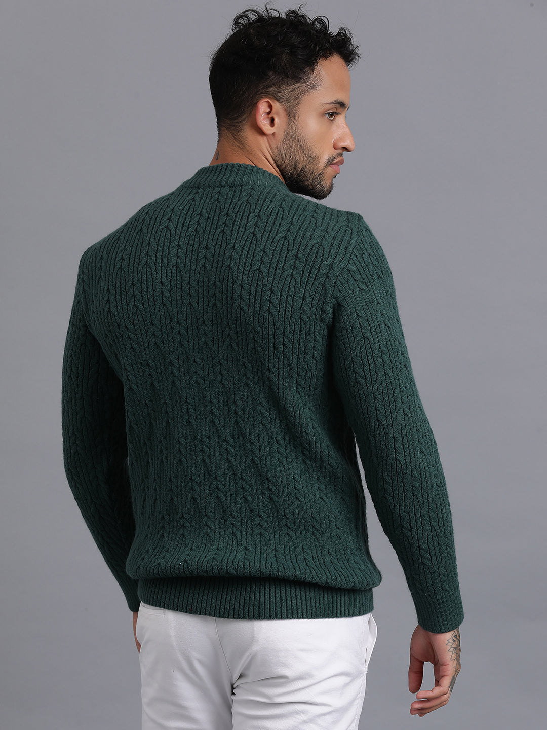Heavy Cable Knitted Unisex Wool Unisex Sweater