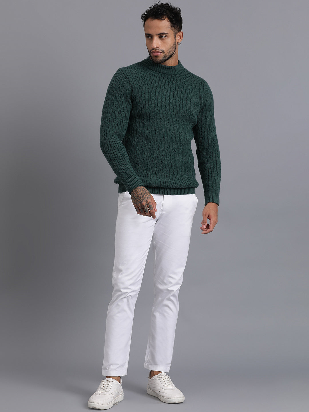 Heavy Cable Knitted Unisex Wool Unisex Sweater