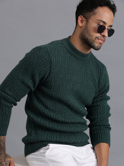 Heavy Cable Knitted Unisex Wool Unisex Sweater