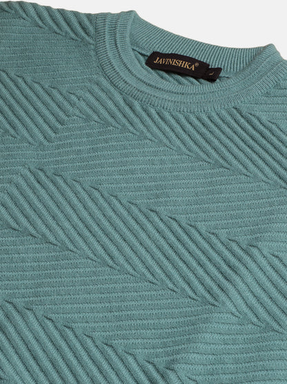 Zig Zag Knitted Unisex Wool Unisex Sweater