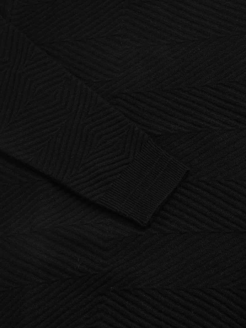 Zig Zag Knitted Unisex Wool Unisex Sweater