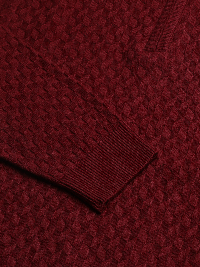Half-Zipper Knitted Unisex Wool Unisex Sweater