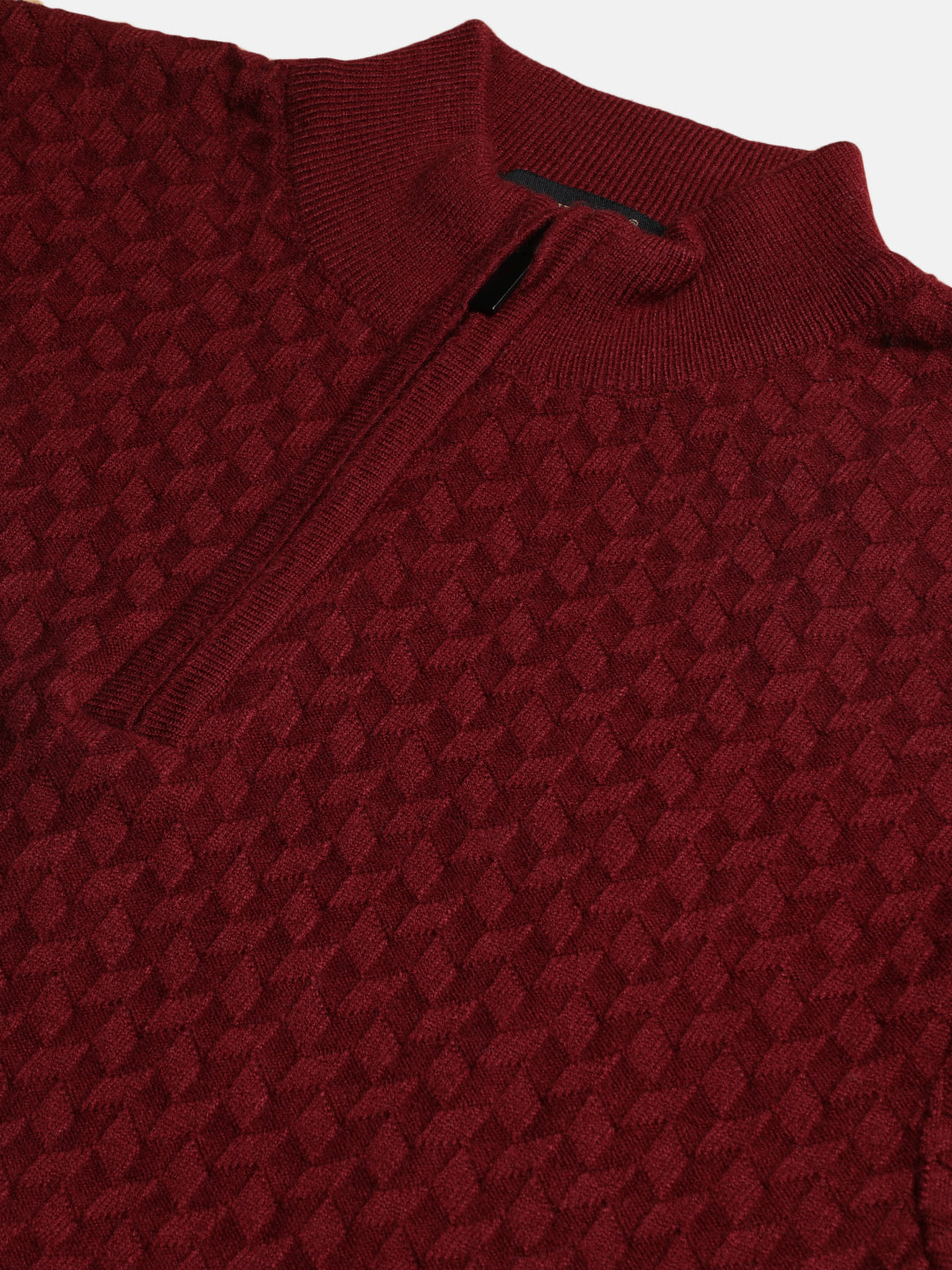 Half-Zipper Knitted Unisex Wool Unisex Sweater