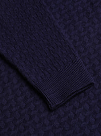 Half-Zipper Knitted Unisex Wool Unisex Sweater