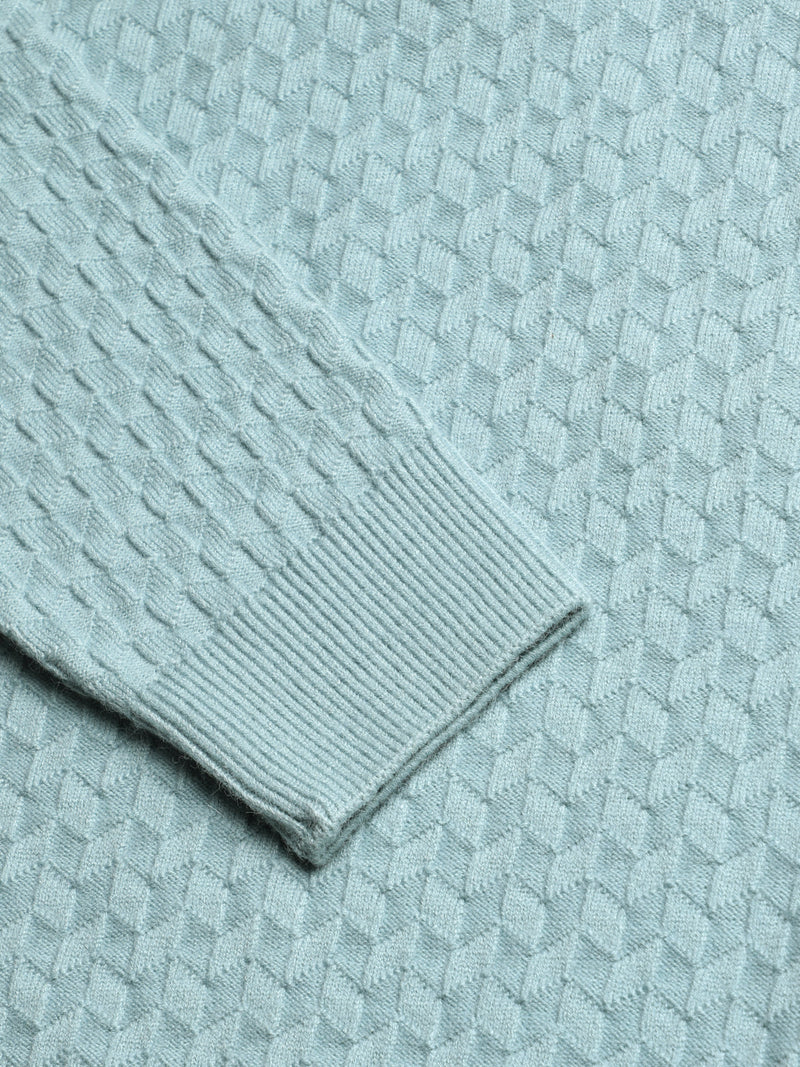 Half-Zipper Knitted Unisex Wool Unisex Sweater
