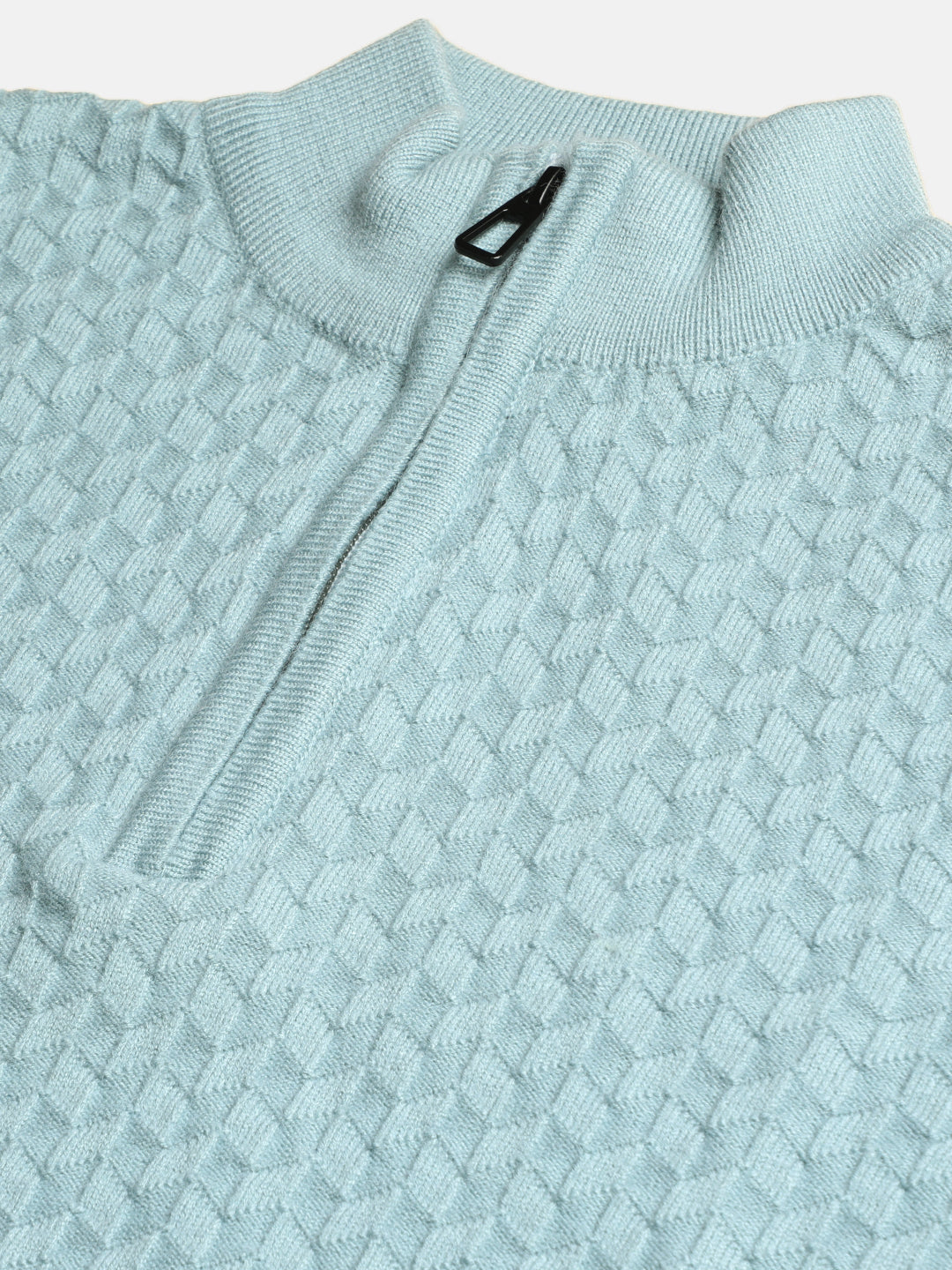 Half-Zipper Knitted Unisex Wool Unisex Sweater