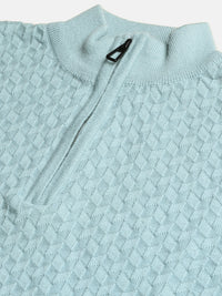 Half-Zipper Knitted Unisex Wool Unisex Sweater