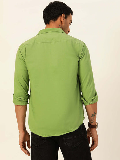 Premium Parrot Green Cargo Regular Fit Unisex Cotton Overshirt