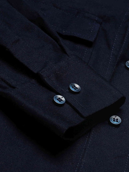 Premium Navy Blue Cargo Regular Fit Unisex Cotton Overshirt