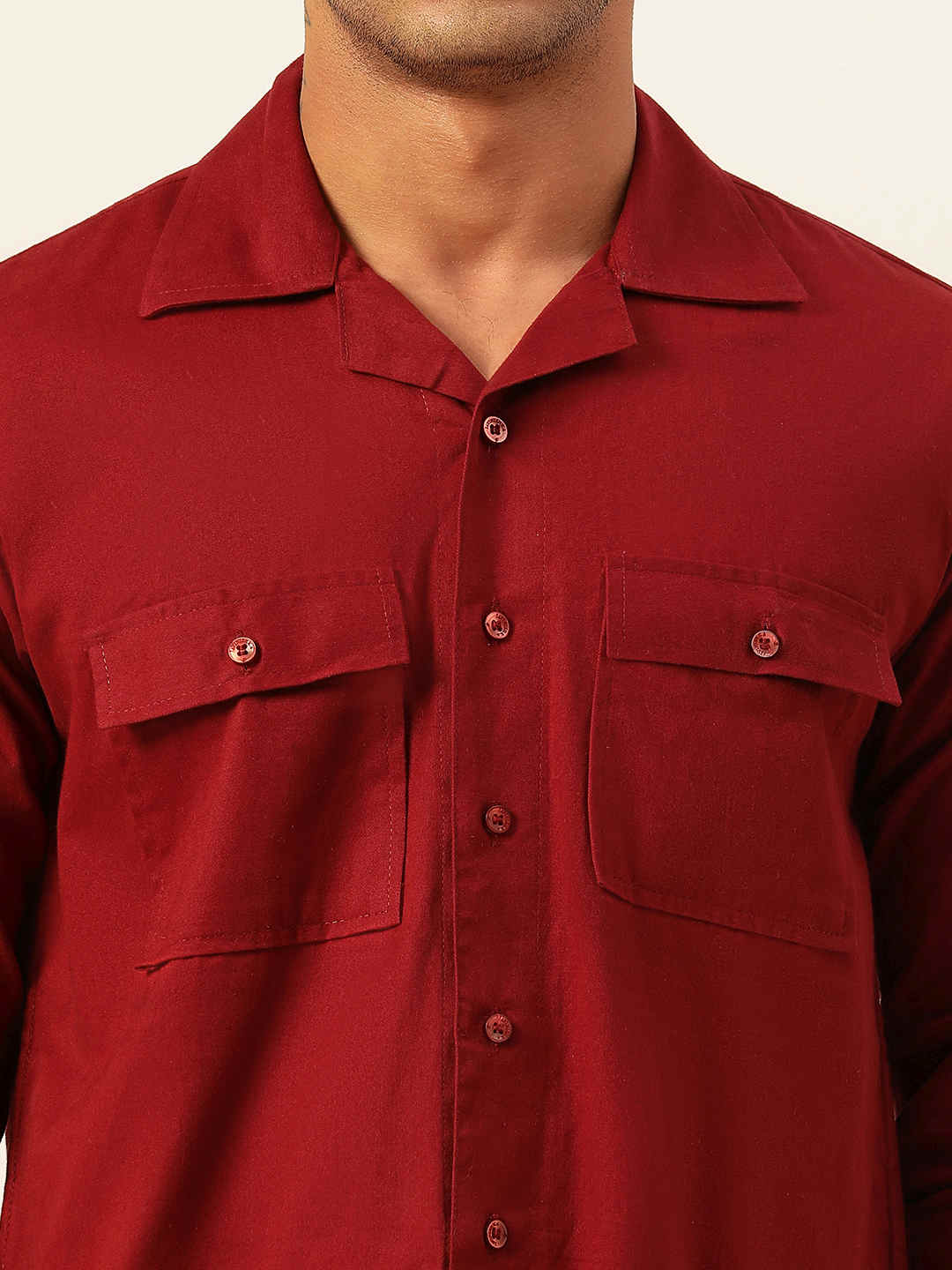 Premium Maroon Cargo Regular Fit Unisex Cotton Overshirt