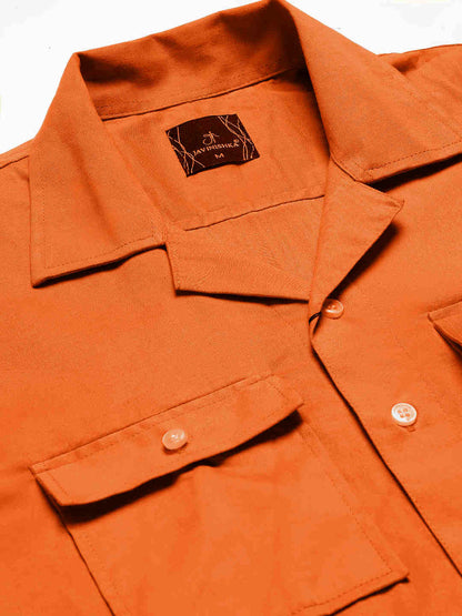 Premium Rust Cargo Regular Fit Unisex Cotton Overshirt