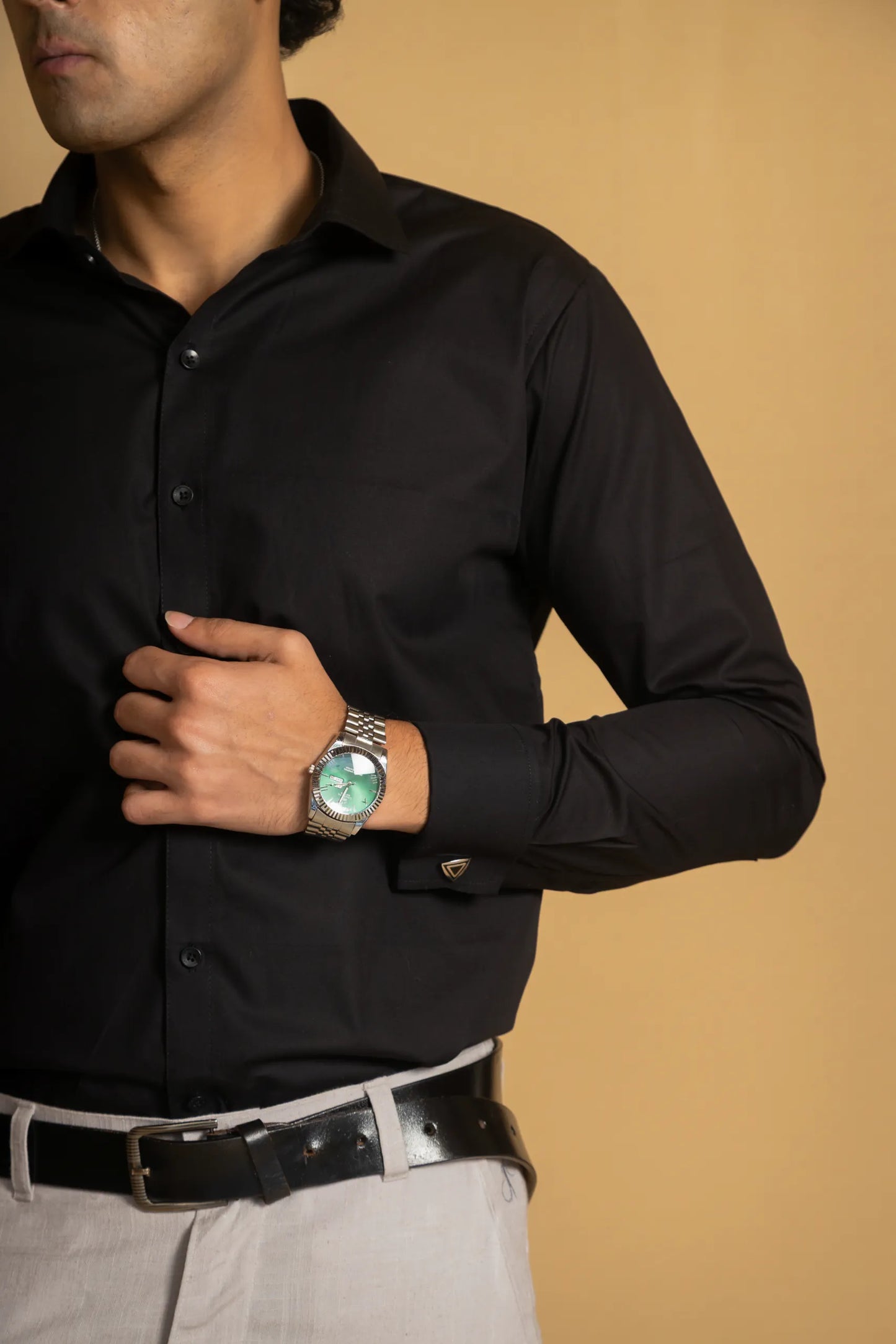 Cotton Poplin French Cuff Shirt