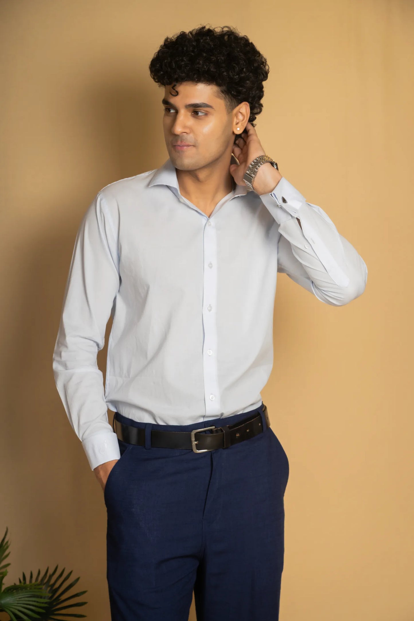 Cotton Poplin French Cuff Shirt