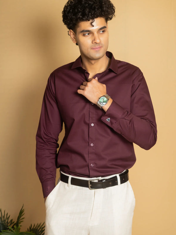 Cotton Poplin French Cuff Shirt