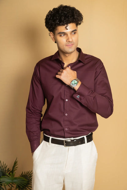 Cotton Poplin French Cuff Shirt