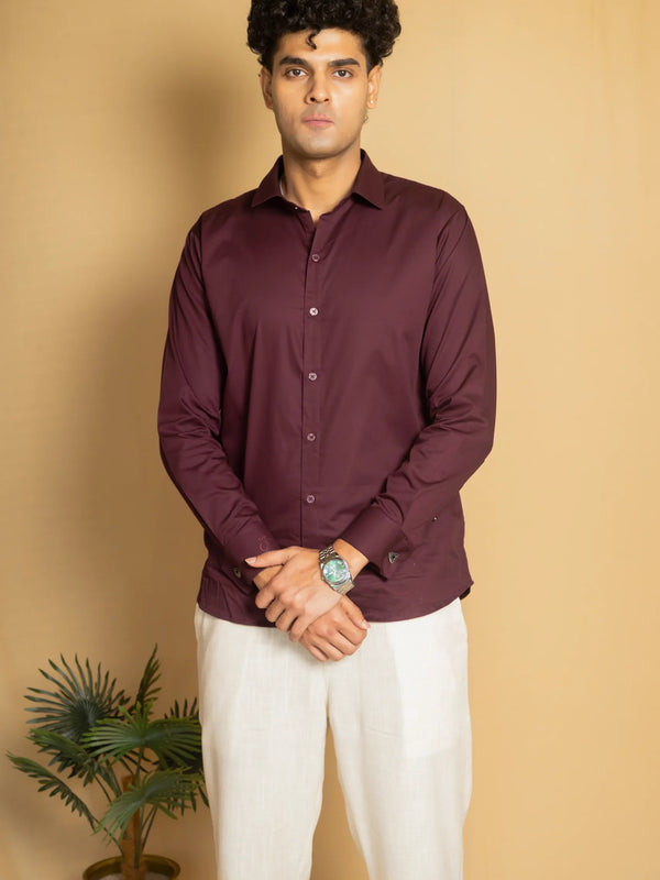 Cotton Poplin French Cuff Shirt