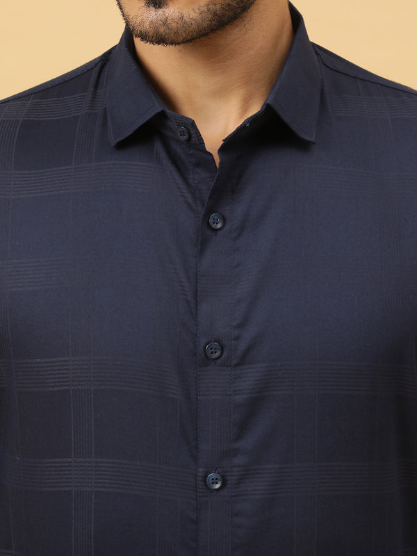 Checkered Egyptian Lycra Giza Cotton Formal Shirt