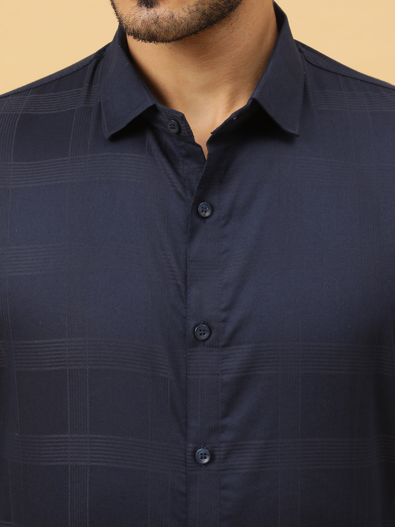 Checkered Egyptian Lycra Giza Cotton Formal Shirt