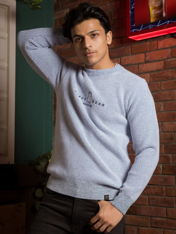 Designer Mock Neck Knitted Sweater